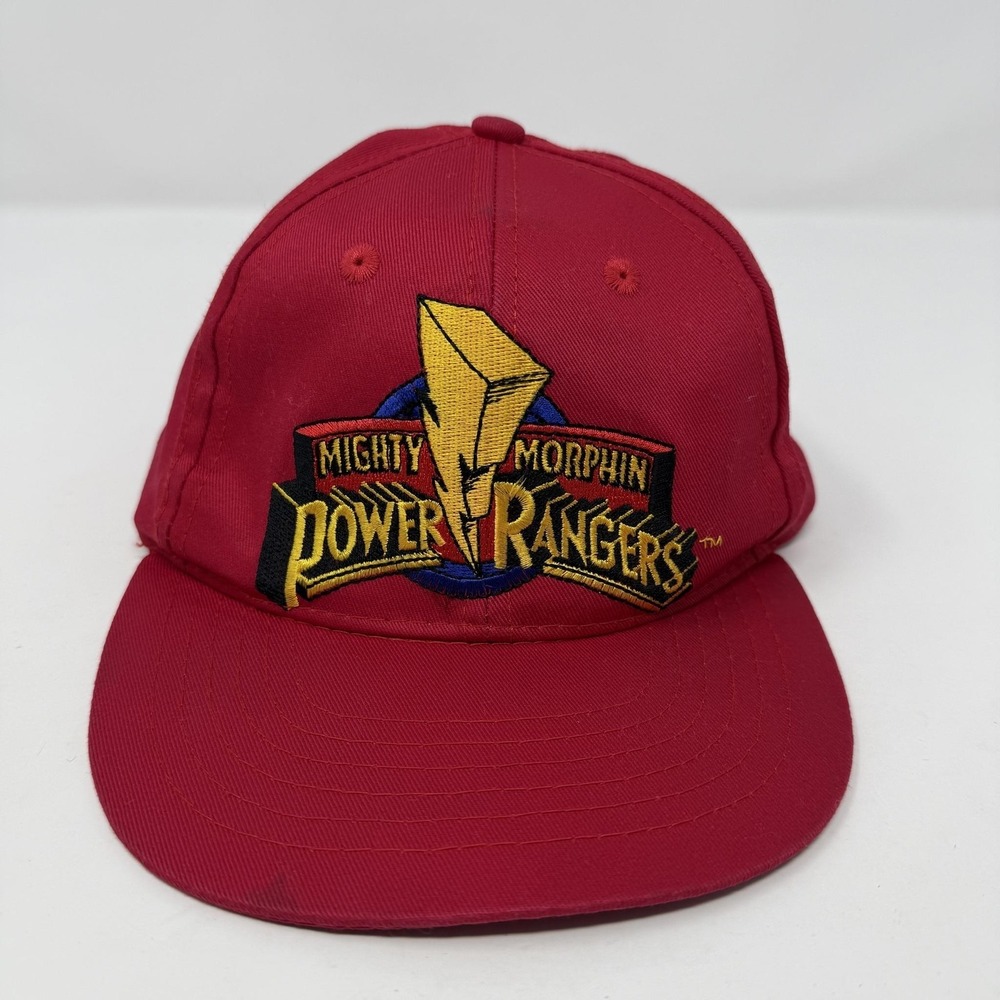 Vintage Mighty Morphin Power Rangers Hat Cap Snap Back Red Youth 4-7X Logo 90s